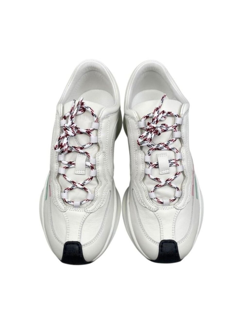 Gucci Sneakers Gglogo 34.5 Leather White Pink Green - Picture 5 of 15